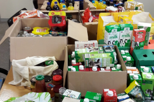 Collection of food products for Shire Leasing charity drive