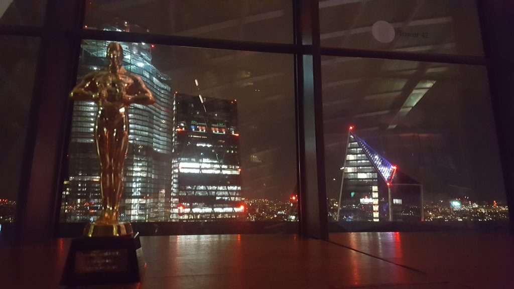 Trophy and skyline